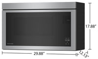 KitchenAid 1.1 Cu. Ft. Over-the-Range Microwave with Flush Built-In Design - YKMMF330PPS | Four à micro-ondes hotte intégrée KitchenAid 1,1 pi³ avec conception encastrée affleurée - YKMMF330PPS | YKMMF33S