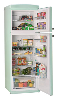 Unique Classic Retro 24" 11 Cu Ft. Top Freezer Refrigerator – Summer Mint Green - UNQ-310L LG TM | Réfrigérateur Classic Rétro d’Unique de 24 po et de 11 pi3 à congélateur supérieur - vert menthe estival - UNQ-310L LG TM