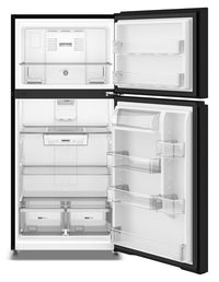 Whirlpool 29.5" 19 Cu. Ft. Top Freezer Refrigerator – Black - WRTX5419SB | Réfrigérateur Whirlpool de 19 pi³ et de 29,5 po à congélateur supérieur - noir - WRTX5419SB