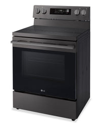 LG 6.3 Cu. Ft. Smart Electric Range with Air Fry - Black Stainless Steel - LREN6323ZE | Cuisinière intelligente électrique LG de 6,3 pi³ avec friture à air - acier inoxydable noir - LREN6323ZE