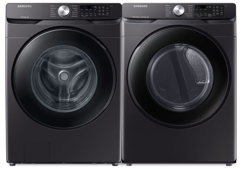 Samsung 5.9 Cu. Ft. Smart Front-Load Washer and 7.5 Cu. Ft. Smart Electric Dryer | Laveuse intelligente à chargement frontal 5,9 pi³ et sécheuse électrique intelligente 7,5 pi³ Samsung | SAFLC80V
