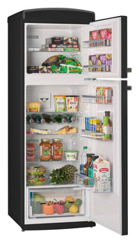 Unique Classic Retro 24" 11 Cu Ft. Top Freezer Refrigerator – Midnight Black - UNQ-310L B TM | Réfrigérateur Classic Rétro d’Unique de 24 po et de 11 pi3 à congélateur supérieur - noir minuit - UNQ-310L B TM