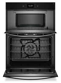 Whirlpool 6.4 Cu. Ft. Smart Combination Wall Oven with Air Fry - WOEC7030PV  | Four mural combiné intelligent Whirlpool de 6,4 pi³ avec friture à air chaud AirFry - WOEC7030PV  | WOEC703V