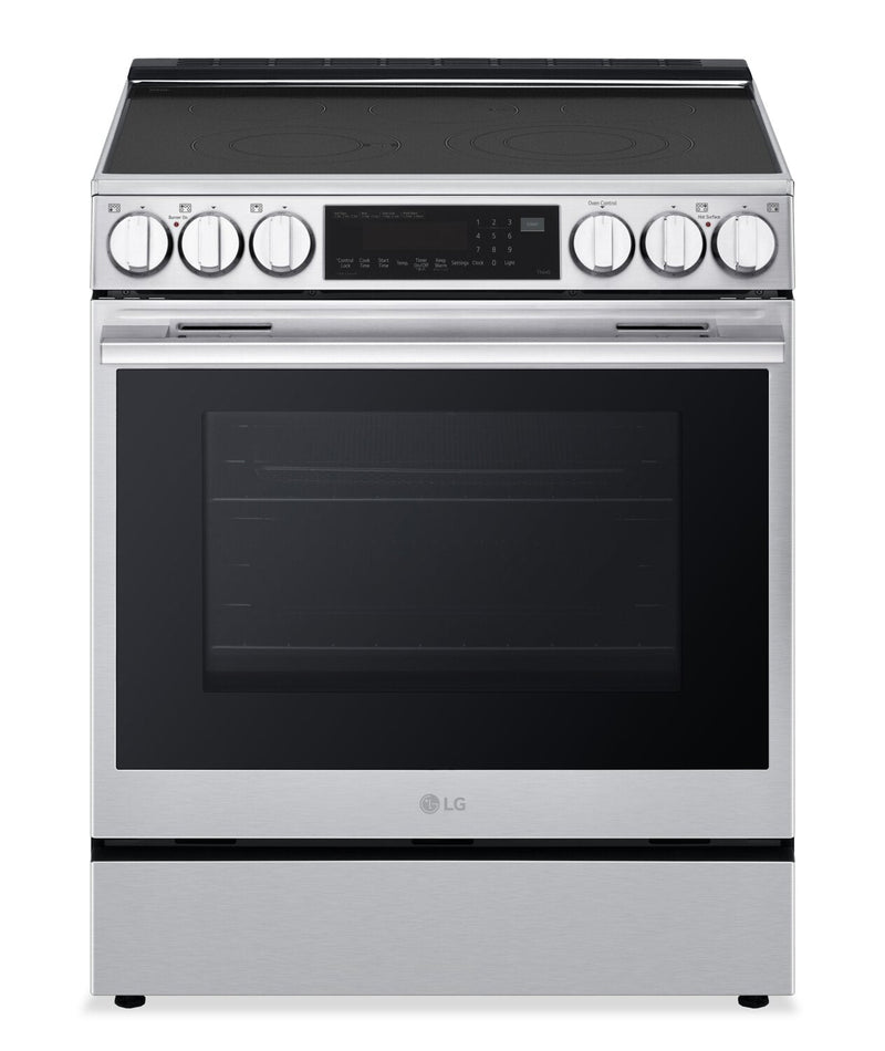 LG 6.3 Cu. Ft. Smart Electric Range with Air Fry – Fingerprint Resistant Stainless Steel - LSEL6335XE  | Cuisinière intelligente électrique LG de 6,3 pi³ avec friture à air - acier inoxydable résistant aux traces de doigts - LSEL6335XE