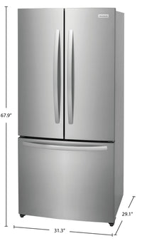 Frigidaire 17.6 Cu. Ft. Counter-Depth French-Door Refrigerator - FRFG1723AV | Réfrigérateur Frigidaire de 17,6 pi³ à portes françaises de profondeur comptoir - FRFG1723AV | FRFG17AV