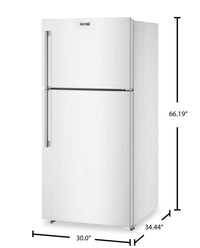 Maytag 30" 19 Cu. Ft. Top-Freezer Refrigerator with Garage Mode – White - MRTX5119SW | Réfrigérateur Maytag de 19 pi3 et de 30 po à congélateur supérieur avec mode garage - blanc - MRTX5119SW