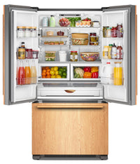 KitchenAid 36" 22 Cu. Ft. French Door Refrigerator – Panel Ready - KRFC136TPA	 | Réfrigérateur KitchenAid de 22 pi³ à portes françaises - panneau personnalisable - KRFC136TPA