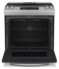 GE 5.2 Cu. Ft. Electric Range with Convection and No-Preheat Air Fry - JCS830SVSS  | Cuisinière électrique GE de 5,2 pi3 à convection avec friture à air sans préchauffage - JCS830SVSS  | JCS830VS