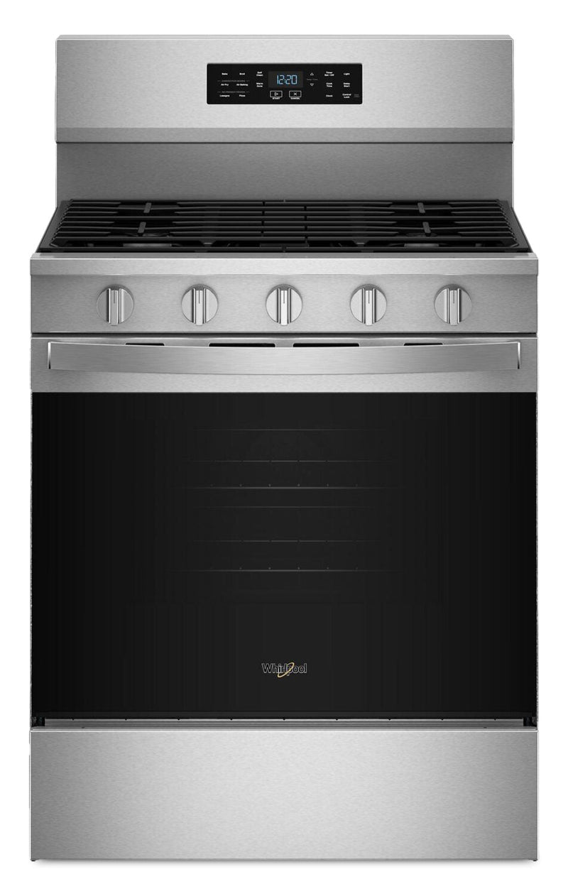 Whirlpool 5.0 Cu. Ft. Gas Range with Air Cooking – Fingerprint Resistant Stainless Steel - WFGS5730SZ | Cuisinière à gaz Whirlpool de 5,0 pi3 avec cuisson à air – acier inoxydable résistant aux traces de doigts - WFGS5730SZ