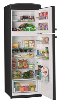 Unique Classic Retro 24" 11 Cu Ft. Top Freezer Refrigerator – Matte Black - UNQ-310L MB TM | Réfrigérateur Classic Rétro d’Unique de 24 po et de 11 pi3 à congélateur supérieur - noir mat - UNQ-310L MB TM