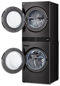LG WashTower™ with 5 Cu. Ft. Washer and 7.8 Cu. Ft. Ventless HeatPump™ Dryer - WKHC252HBA | Tour de lavage WashTower LG avec laveuse 5 pi³ et sécheuse avec pompe à chaleur sans ventilation 7,8 pi³ - WKHC252HBA | WKHC252H
