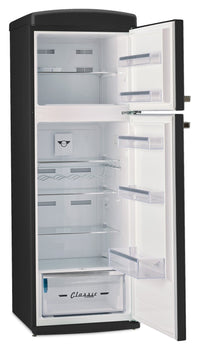 Unique Classic Retro 24" 11 Cu Ft. Top Freezer Refrigerator – Matte Black - UNQ-310L MB TM | Réfrigérateur Classic Rétro d’Unique de 24 po et de 11 pi3 à congélateur supérieur - noir mat - UNQ-310L MB TM