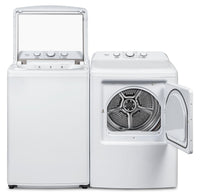 Midea 4.5 Cu. Ft. Top Load Agitator Washer and 7.0 Cu. Ft. Electric Dryer – White  | Laveuse à chargement par le haut de 4,5 pi³ avec agitateur et sécheuse électrique de 7,0 pi³ de Midea - blanches