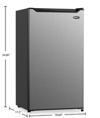 Danby 18.7" 3.2 Cu. Ft. Mini Fridge - Stainless Steel - DAR032B2SLM  | Réfrigérateur compact Danby de 3,2 pi3 et de 18,7 po - acier inoxydable - DAR032B2SLM  | DAR032LM
