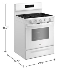 Whirlpool 5.0 Cu. Ft. Gas Range with Air Cooking – White - WFGS5730SW | Cuisinière à gaz Whirlpool de 5,0 pi3 avec cuisson à air – blanche - WFGS5730SW