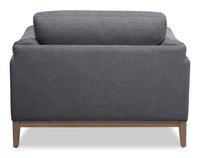 Valley 44" Fabric Chair with Rubberwood Base and Legs - Pewter | Fauteuil Valley de 44 po en tissu avec base et pattes en hévéa - étain
