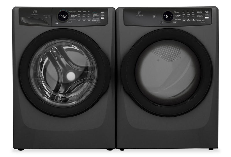 Electrolux 5.2 Cu. Ft. Front-Load Steam Washer and 8 Cu. Ft. Gas Dryer - Titanium | Laveuse à la vapeur à chargement frontal de 5,2 pi³ et sécheuse à gaz de 8 pi³ d’Electrolux - titane