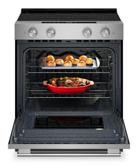 KitchenAid 30" 5.3 Cu. Ft. Smart Slide-in Electric Range with Convection Modes - YKSES330SPS  | Cuisinière intelligente électrique encastrée KitchenAid de 5,3 pi3 et de 30 po avec modes à convection - YKSES330SPS