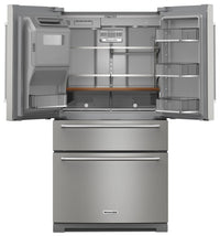 KitchenAid 26 Cu. Ft. 4-Door Refrigerator with FreshChill™ Drawer - KRMF536RPS | Réfrigérateur 4 portes KitchenAid de 26 pi³ avec tiroir FreshChillMC - KRMF536RPS | KRMF53PS
