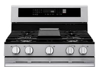 LG 6.3 Cu. Ft. Smart Gas Range with Air Fry – Fingerprint Resistant Stainless Steel - LRGN6325X | Cuisinière intelligente à gaz LG de 6,3 pi3 avec friture à air - acier inoxydable résistant aux traces de doigts - LRGN6325X