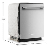 KitchenAid 24” 47 dBA Built-In Top Control Dishwasher - PrintShield™ Stainless Steel - KDTS224SPS | Lave-vaisselle encastré KtichenAid de 24 po et de 47 dBA avec commandes sur le dessus - acier inoxydable avec fini PrintShieldMC - KDTS224SPS