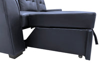 Carter 2-Piece Right-Facing Leather-Look Fabric Sleeper Sectional with Storage Chaise - Black | Sofa-lit sectionnel de droite Carter 2 pièces en tissu d’apparence cuir avec fauteuil long de rangement - noir