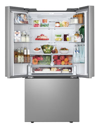 LG 33" 21 Cu. Ft. French 3-Door Refrigerator – Fingerprint Resistant Stainless Steel - LF21C6000V | Réfrigérateur 3 portes LG de 21 pi3 et de 33 po à portes françaises - acier inoxydable résistant aux traces de doigts - LF21C6000V