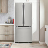 LG 30" 21.8 Cu. Ft. French Door Standard-Depth Refrigerator - Stainless Steel - LFCS22520S  | Réfrigérateur LG de 21,8 pi3 et de 30 po de profondeur standard à portes françaises - acier inoxydable - LFCS22520S