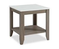 Carlton 47.5” Modern 2-Pack Coffee + End Table with Shelf - Taupe | Ensemble 2 tables modernes Carlton de 47,5 po, table à café et table de bout avec tablette - taupe