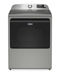 Maytag 6.0 Cu. Ft. Smart Top-Load Washer and 7.4 Cu. Ft. Electric Dryer - Radiant Silver | Laveuse intelligente à chargement par le haut de 6,0 pi³ et sécheuse électrique de 7,4 pi³ de Maytag - argenté radieux
