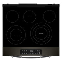 Whirlpool 30" 5.3 Cu. Ft. Electric Range with Air Cooking – Black on Stainless - YWSES5030SV | Cuisinière électrique Whirlpool de 5,3 pi³ et de 30 po avec cuisson à air - noire sur acier inoxydable - YWSES5030SV