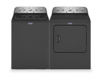 Maytag 5.5 Cu. Ft. Top-Load Washer with Power™ Impeller and 7 Cu. Ft. Gas Dryer with Steam - Volcano Black | Laveuse à chargement par le haut de 5,5 pi3 avec turbine PowerMC et sécheuse à gaz de 7 pi3 avec vapeur de Maytag - noir volcan | MATL543B