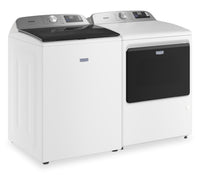 Maytag 6.0 Cu. Ft. Smart Top-Load Washer and 7.4 Cu. Ft. Electric Dryer – White  | Laveuse intelligente à chargement par le haut de 6,0 pi³ et sécheuse électrique de 7,4 pi³ de Maytag - blanches