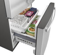 GE 33" 24.7 Cu. Ft. French-Door Refrigerator – Fingerprint Stainless Steel - GNE25JYKFS | Réfrigérateur GE de 24,7 pi3 et de 33 po à portes françaises - acier inoxydable résistant aux traces de doigts - GNE25JYKFS