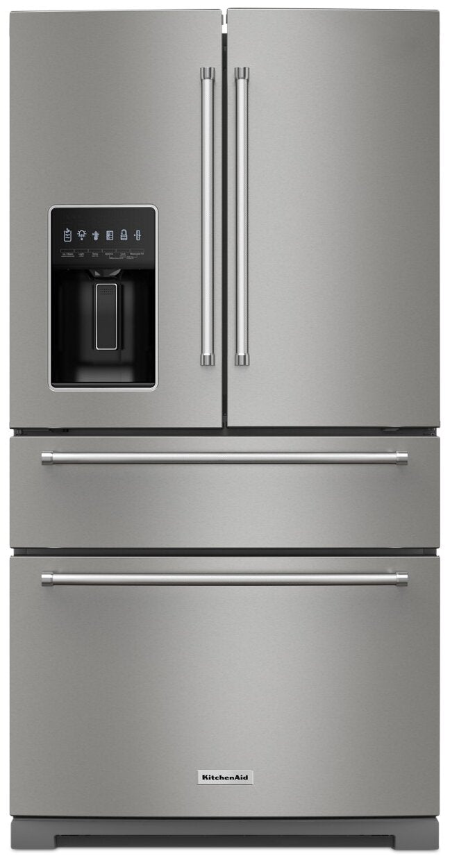 KitchenAid 26 Cu. Ft. 4-Door Refrigerator with FreshChill™ Drawer - KRMF536RPS | Réfrigérateur 4 portes KitchenAid de 26 pi³ avec tiroir FreshChillMC - KRMF536RPS | KRMF53PS