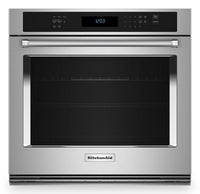 KitchenAid 30" 5 Cu. Ft. Electric Single Wall Oven with True Convection - PrintShield Stainless - KO… | Four mural simple électrique KitchenAid de 5 pi³ et de 30 po avec convection véritable - acier inoxy…
