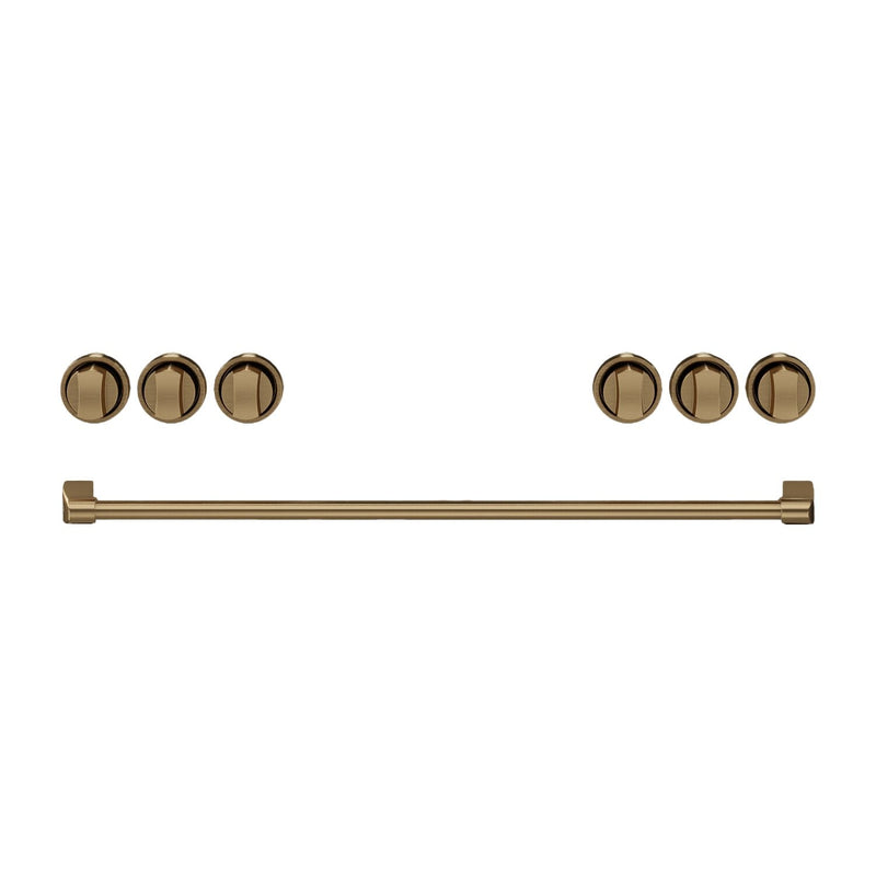 Thor Kitchen Handle and Knob Set for 36” Range in Brushed Bronze - CKA-RG36-BRZ | Ensemble de poignées et de boutons Thor Kitchen bronze brossé pour cuisinière de 36 po - CKA-RG36-BRZ | RG36KBRZ