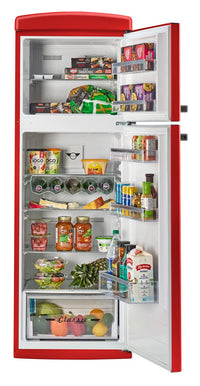 Unique Classic Retro 24" 11 Cu Ft. Top Freezer Refrigerator – Candy Red - UNQ-310L R TM | Réfrigérateur Classic Rétro d’Unique de 24 po et de 11 pi3 à congélateur supérieur - rouge bonbon - UNQ-310L R TM