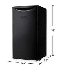Danby 17.69"  3.3 Cu. Ft. Single-Door Mini Fridge – Black - DAR033A6BDB | Mini réfrigérateur Danby de 3,3 pi³ et de 17,69 po à 1 porte - Noir - DAR033A6BDB