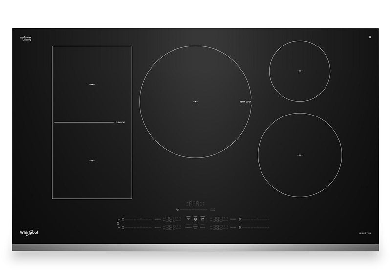 Whirlpool 36" 5-Element Induction Cooktop - Stainless Steel - WCIT7536SS | Surface de cuisson à induction Whirlpool de 36 po à 5 éléments - acier inoxydable - WCIT7536SS