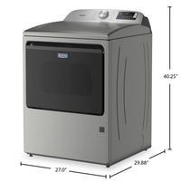 Maytag 7.4 Cu. Ft. Top Load Gas Dryer with Advanced Moisture Sensing – Radiant Silver - MGD6205RR | Sécheuse à gaz Maytag à chargement par le haut de 7,4 pi3 avec détection d’humidité avancée - argenté radieux - MGD6205RR