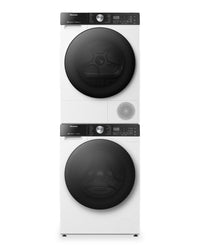 Hisense 3.1 Cu. Ft. Front Load Washer and 4.5 Cu. Ft. Dryer with Ventless Heat Pump Technology - White  | Laveuse à chargement frontal de 3,1 pi3 et sécheuse de 4,5 pi3 avec technologie de pompe à chaleur sans conduit de Hisense - blanches