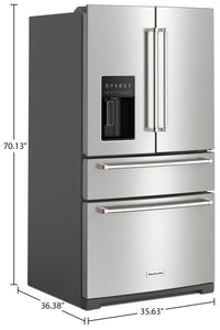 KitchenAid 26 Cu. Ft. 4-Door Refrigerator with FreshChill™ Drawer - KRMF536RPS | Réfrigérateur 4 portes KitchenAid de 26 pi³ avec tiroir FreshChillMC - KRMF536RPS | KRMF53PS