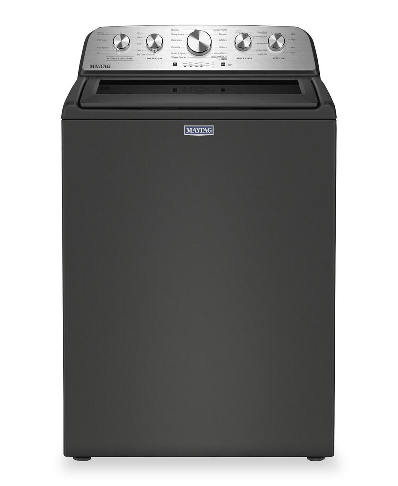 Maytag 5.5 Cu Ft. Top Load Agitator Washer with Pet Pro Option – Volcano Black - MTW5605RU | Laveuse Maytag à chargement par le haut de 5,5 pi3 avec agitateur et option Animal Pet Pro - noir volcan - MTW5605RU