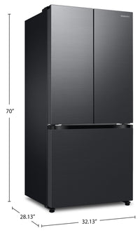 Samsung 33" 17.5 Cu. Ft. Counter-Depth French-Door Refrigerator - Black Caviar Matt - RF18A5101MT/AA | Réfrigérateur Samsung de 17,5 pi³ et de 33 po à portes françaises de profondeur Comptoir - noir caviar matté - RF18A5101MT/AA
