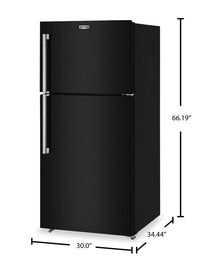 Maytag 30" 19 Cu. Ft. Top-Freezer Refrigerator with Garage Mode – Black - MRTX5119SB | Réfrigérateur Maytag de 19 pi3 et de 30 po à congélateur supérieur avec mode garage - noir - MRTX5119SB
