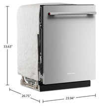KitchenAid 24" 44 dBA Dishwasher with 360° Max Jets™ Third Rack -PrintShield Stainless Steel - KDTS424SPS  | Lave-vaisselle KitchenAid de 24 po et de 44 dBA avec troisième panier 360° Max JetsMC - acier inoxydable PrintShieldMC - KDTS424SPS
