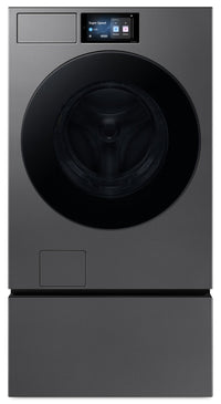 Samsung Bespoke 6.1 Cu. Ft. Front Load Washer with AI Fabric Sensing – Dark Steel - WF90F53ADSA5 | Laveuse Bespoke de Samsung  à chargement frontal de 6,1 pi3 avec détecteur de tissu par IA - acier foncé - WF90F53ADSA5