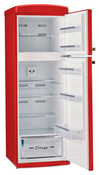 Unique Classic Retro 24" 11 Cu Ft. Top Freezer Refrigerator – Candy Red - UNQ-310L R TM | Réfrigérateur Classic Rétro d’Unique de 24 po et de 11 pi3 à congélateur supérieur - rouge bonbon - UNQ-310L R TM