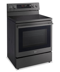 LG 6.3 Cu. Ft. Smart Electric Range with Air Fry - Black Stainless Steel - LREN6325ZE | Cuisinière intelligente électrique LG de 6,3 pi³ avec friture à air - acier inoxydable noir - LREN6325ZE